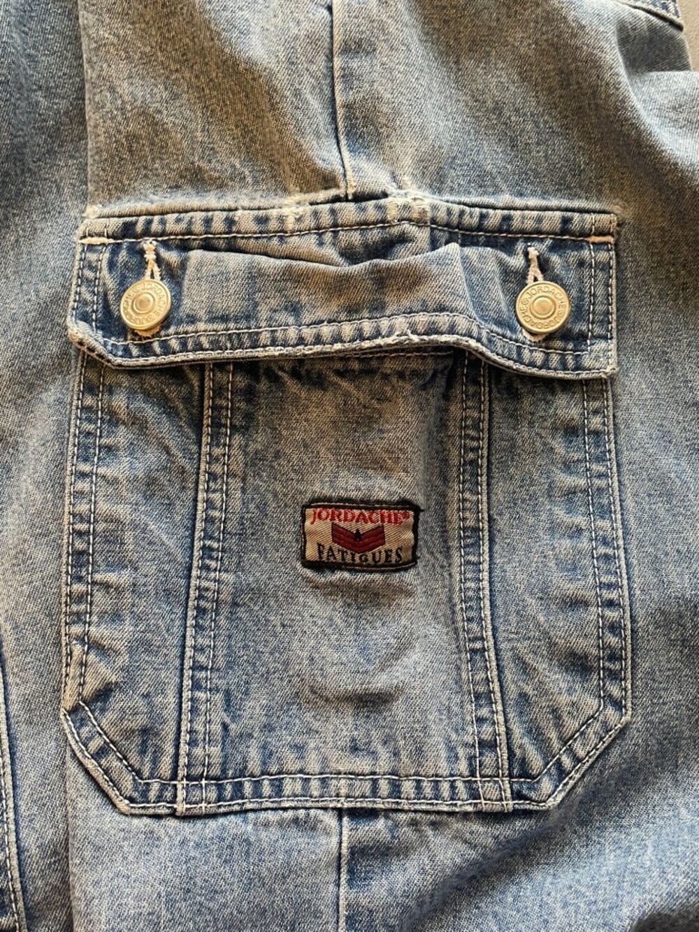 Rare Vintage Jordache Girls Cargo Jeans Size 12 (Juniors 0), Wide‑Leg Y2K Denim - Picture 12 of 14